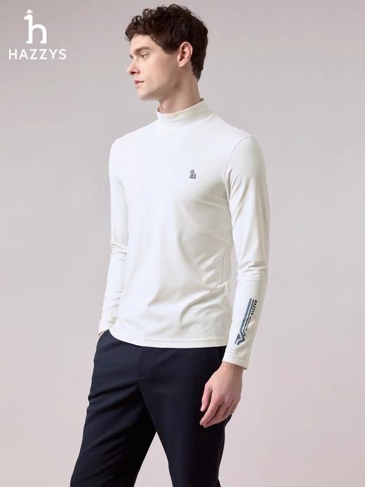 HAZZYS哈吉斯 2025秋季新品男装休闲时尚通勤长袖卫衣T恤 商品图6
