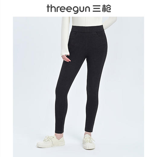 Threegun三枪 时尚磨毛女士铅笔裤长裤-60832B911 商品图1