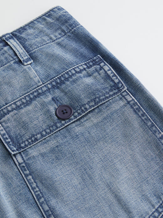 ROMI STUDIO“简约复古”舒适纯棉中低腰工装直筒牛仔裤 RWCSXD3088 商品图7