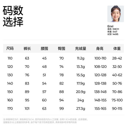 【儿童拼接羽绒裤】森林棠25冬季新品90白鸭绒轻软保暖羽绒裤子81082501 商品图5
