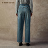 Famecoco复古做旧水洗牛仔裤宽松薄绒哈伦裤FAC8GA036 商品缩略图3