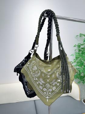 明星同款文艺休闲布包民族风百搭印花刺绣复古腰果斜挎包