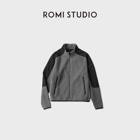 ROMI STUDIO“格雷秋意”撞色插肩日常百搭摇粒绒外套RWCAWD5641