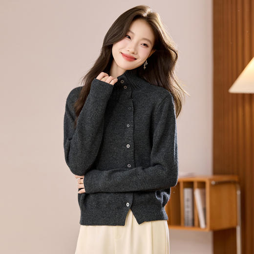 QF 20-1539显瘦休闲针织衫含羊毛开衫宽松毛衣 商品图2