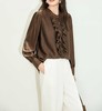 SZ3F52_栗壳色_衬衫_春秋_长袖灯笼袖木耳边复古温柔气质_高级女装_BERNIEELEN 伯妮斯茵 商品缩略图1
