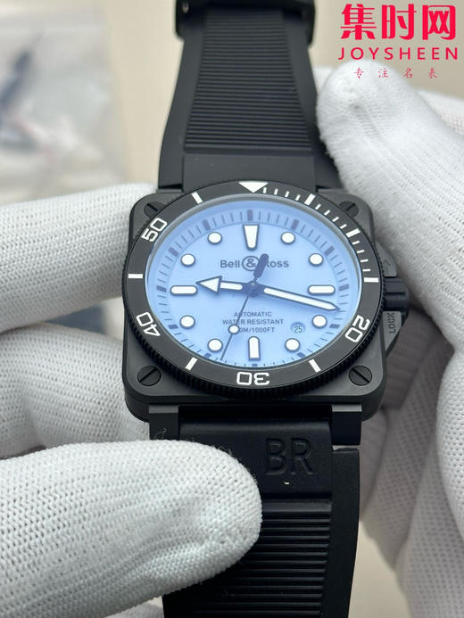 M+柏莱士INSTRUMENTS系列BR03A 方形男士腕表 陶瓷壳 雾霾蓝 商品图3