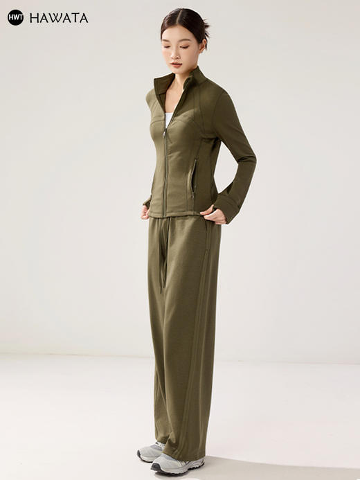 哈瓦塔（新加绒立领）保暖修身运动外套 H350157 裤子H351169 商品图3