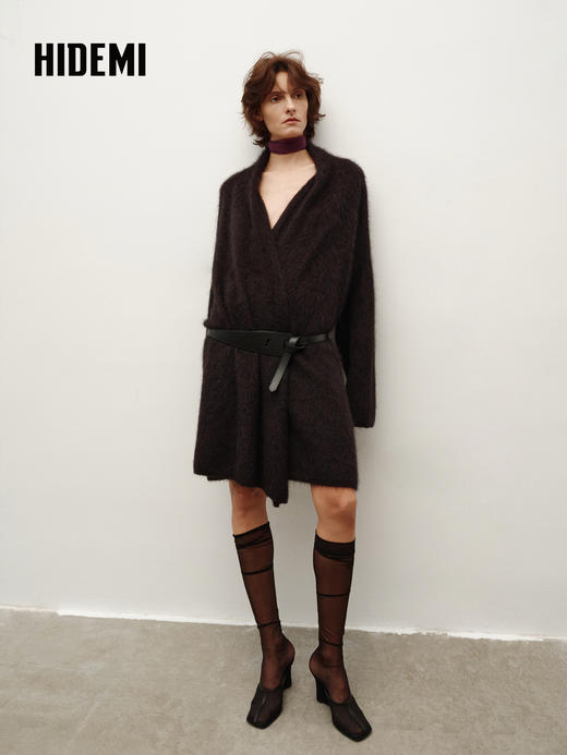 HIDEMI  藏地可溯源牦牛绒拉毛长拉绒系列大廓形慵懒浴袍外套长裤 商品图10