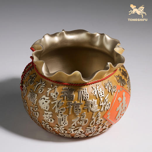 铜师傅《百福袋》客厅桌面铜摆件 家居装饰工艺品礼物 商品图2