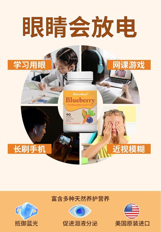 【多妈团购 诺维肯blueberry叶黄素软糖】用眼过度，眼睛也得哈哈补起来，特添原花青素，根源护眼，10mg高含量万寿菊专利提取叶黄素，99.99%高吸收-美初 商品图2