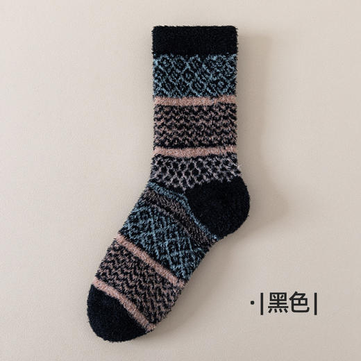 【绒绒的暖暖的！秋冬珊瑚绒袜子】 地板袜男女半边绒睡眠袜 冬季柔软加厚保暖中筒袜 商品图10