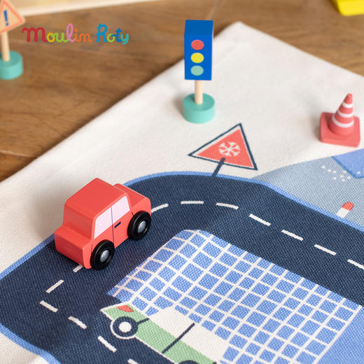 Moulin Roty 缤纷城市 汽车运输车 益智木玩 适合3岁+ 木质益智 缤纷城市系列 法国品牌-725736 商品图1