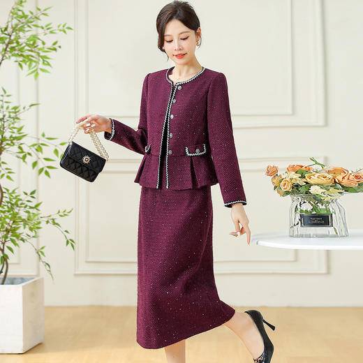 QYM 7259012-Y套装礼服上衣+中长款半身裙 商品图0