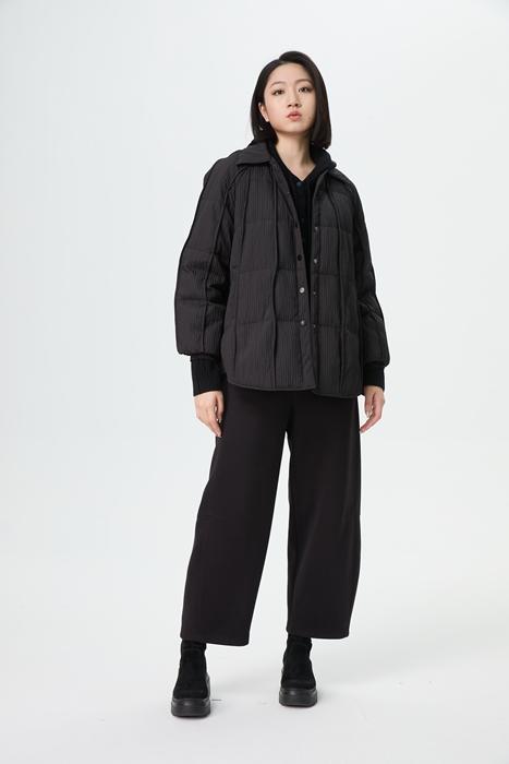 【超级爆款推荐】’水淼2025冬新款时尚大气波浪边羽绒服1816 商品图1