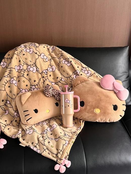 【野*家同款KT联名法兰绒毛毯150*200cm】3款可选，超柔软的法兰绒面料，细腻亲肤舒适；四角可爱装饰甜度爆表，保暖又可爱WD 商品图2