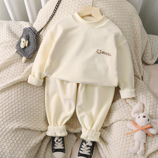 【温暖秋冬❗️儿童保暖居家服】儿童双面绒加厚保暖套装「舒适/加绒加厚/靓丽」看得见的厚度，宝宝穿着暖暖的，奥利绒套装女童加绒加厚，男童保暖内衣秋衣秋裤睡衣L 商品图3