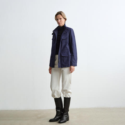 ROMI STUDIO“棕标甄选”头层牛皮拼羊皮油蜡粗跟长筒靴RW24LP30426 商品图5