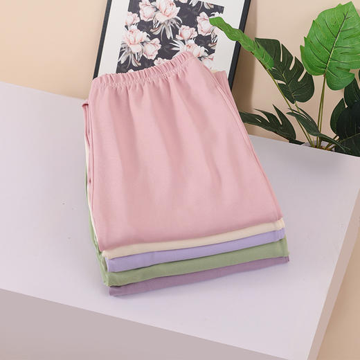 自然醒栖心情侣男女单裤100%棉居家睡裤QH 商品图2