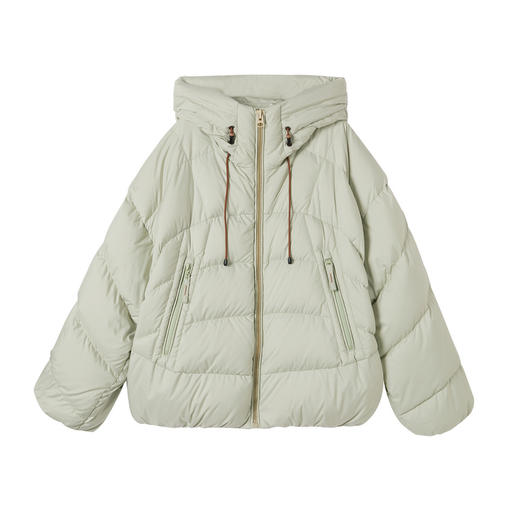 谜底连帽羽绒服2025年冬季新品柔软鹅绒保暖短款宽松女254MY1619 商品图4