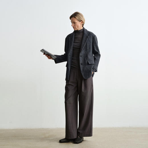 ROMI STUDIO“意式复古”甄选圈圈呢绵羊毛混纺西装外套 431W3084 商品图2