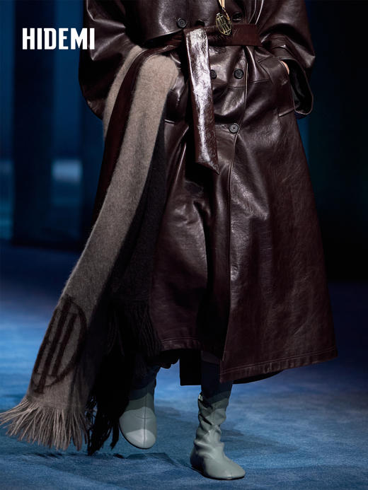 HIDEMI 大秀款青藏高原可溯源牦牛绒拉毛长拉绒logo系列加厚款围巾 商品图7