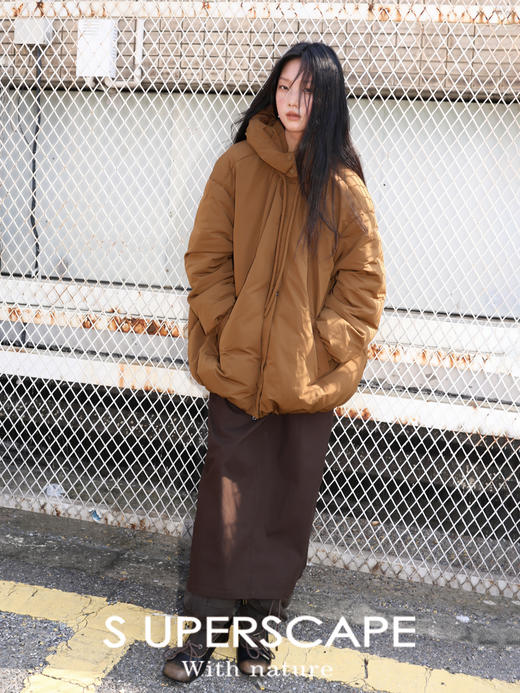 素舶 90白鸭绒可拆卸帽子立体花苞型设计感羽绒服外套 商品图1