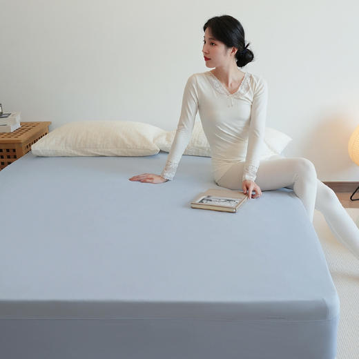 官网630/680！亚朵家简约莫代尔裸感深睡单双人床笠四季通用床垫保护罩可机洗床套 商品图2