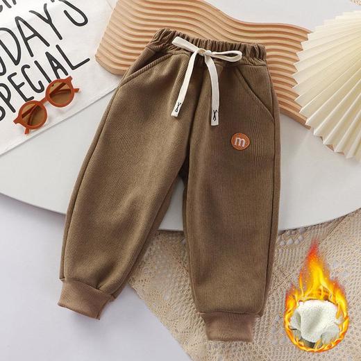 【59.9元2条】贝舒嘉儿童秋冬季加绒加厚外穿卫裤中小童宝宝冬季羊驼绒束脚裤90-150 商品图4