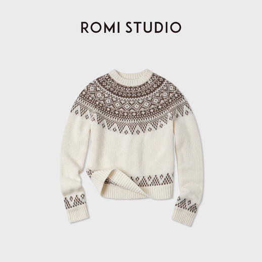 ROMI STUDIO“冬日氛围”100绵羊毛费尔岛提花毛织毛衣RWCWSG5347 商品图4