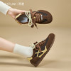 西遇棕色德训鞋女新款秋季美拉德双鞋带舒适休闲鞋平底运动鞋K0057297 商品缩略图1
