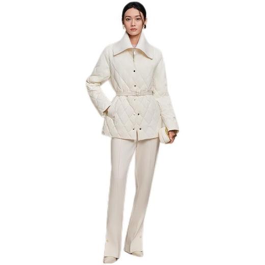 波司登 女针织领菱形格收腰一手长羽绒服 B250134152 商品图2