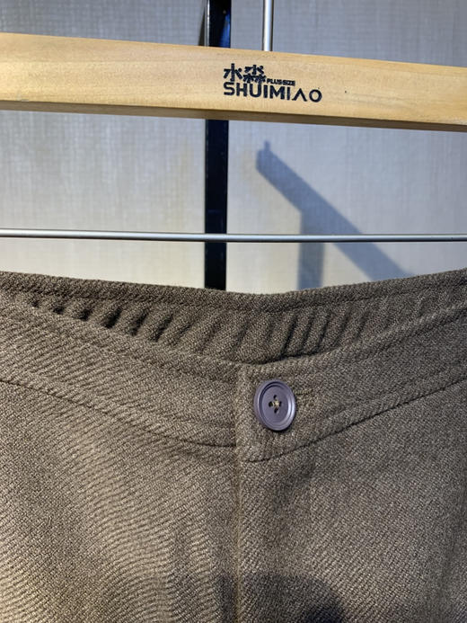 水淼2025冬新款呢料休闲知性松紧腰加厚呢料休闲裤1656 商品图5