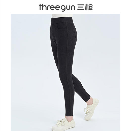 Threegun三枪 时尚磨毛女士铅笔裤长裤-60832B911 商品图2