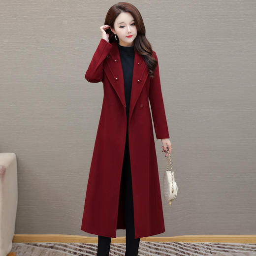 QYM 5276CL4988时尚双面呢子毛呢外套休闲中长款外套 商品图2