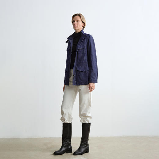 ROMI STUDIO“棕标甄选”头层牛皮拼羊皮油蜡粗跟长筒靴RW24LP30426 商品图6