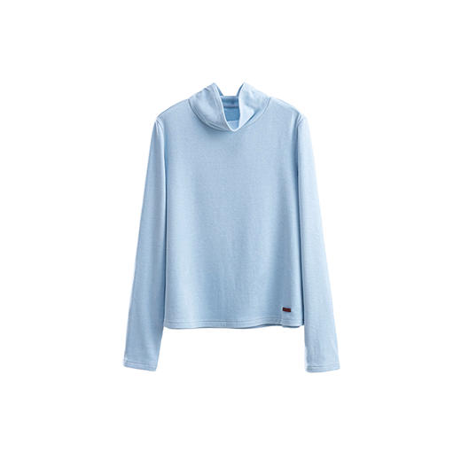 特绽放667朵/羽毛打底衫·羽毛蛋白混纺加厚高领拇指洞长袖T恤女 商品图4