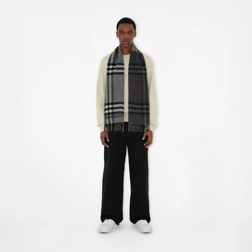 BURBERRY 巴宝莉 中性对比感格纹羊绒围巾 格子 8059277 A1345 商品图3