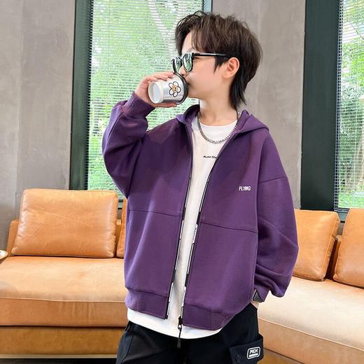 男童秋冬款加绒新款连帽开衫休闲卫衣男孩外套儿童冬季上衣 商品图1