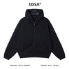 SDSA男士秋冬新款痞帅男装休闲纯色磨破拉链连帽卫衣百搭开衫外套 商品缩略图1