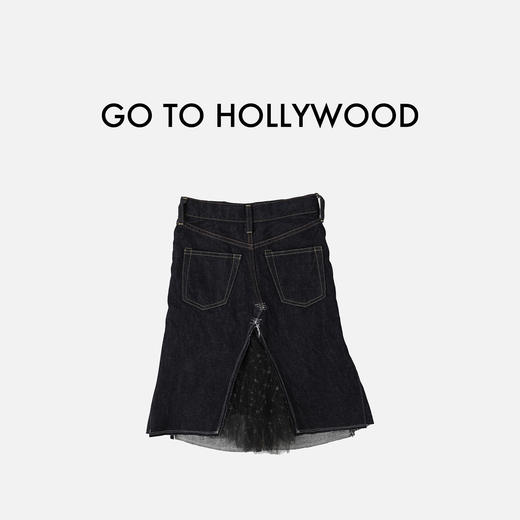 日本G2H童装 GO TO HOLLYWOOD 丹宁亮面蕾丝牛仔半身裙 商品图2