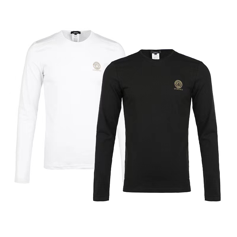 VERSACE/范思哲男士黑+白长袖内衣(两件装)