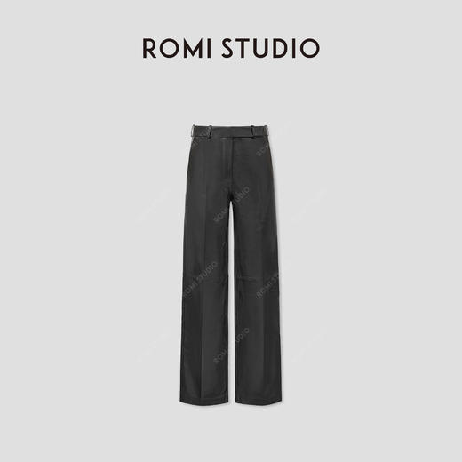 ROMI STUDIO “时装周皮裤” 法国进口小羊皮扣袢式皮裤 RWCWXG6552 商品图5