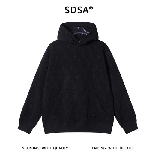 WY1176SDSA男士秋冬新款痞帅男装高街满印发泡星星连帽卫衣百搭时尚上衣 商品图1