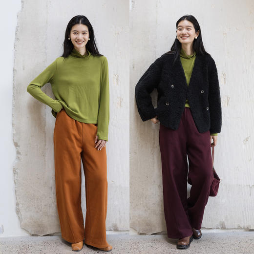 特绽放664朵/漫步裤·加厚棉针织绒感毛圈布全腰松紧直筒拖地卫裤 商品图3