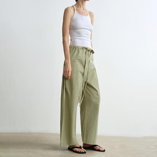 ROMI STUDIO”禅意静奢“235G100%棉直筒抽绳茧型休闲裤23AWK1267 商品图4