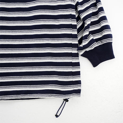 is-ness BALLOON STRIPES 天竺棉条纹宽松廓形长袖气球T恤 商品图2