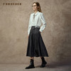 Famecoco范可儿气质高腰TR料显瘦A字百褶百搭半身裙FAC8HA030 商品缩略图4