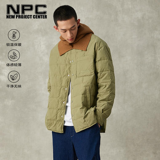 NPC潮牌趣味饼干绗缝羽绒服冬季锁温夹克羽绒衬衫外套NP38DJ32BG 商品图1