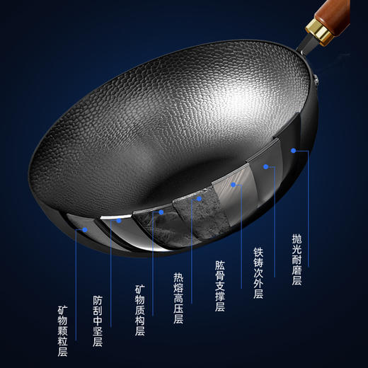 Velosan温仑山锤纹铁锅炒锅32cm 商品图2