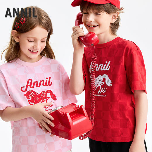【新年波】男女童圆领短袖针织衫夏季新款安奈儿童装EM621506 商品图1